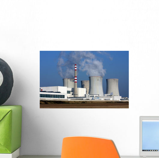 nuclear power plant over the agriculture field Wall Mural
