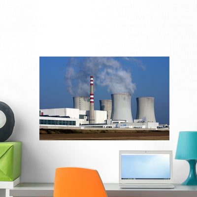 Nuclear Power Plant over Wall Mural shown on a wall