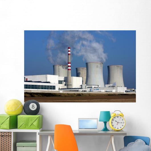 nuclear power plant over the agriculture field Wall Mural