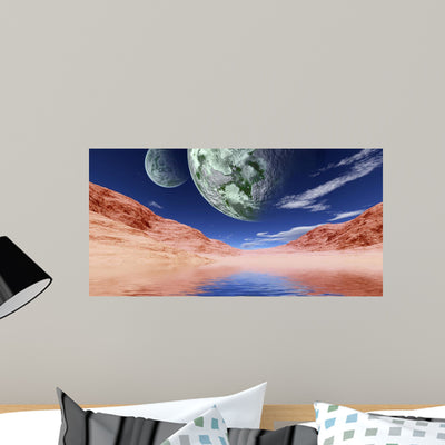 Colorful Space Landscape shown on a wall