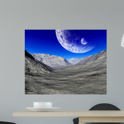 Colorful Space Landscape shown on a wall