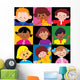 Portraits Happy Children Different Wall Mural