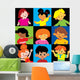 Portraits Happy Children Different Wall Mural