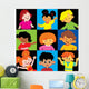 Portraits Happy Children Different Wall Mural