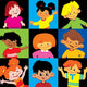 Portraits Happy Children Different Wall Mural
