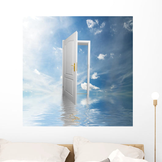 Door to new world. Hope, success, new way concepts Wall Mural
