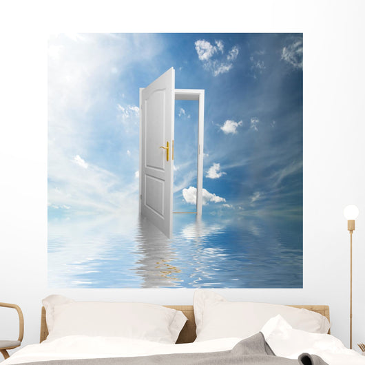Door to new world. Hope, success, new way concepts Wall Mural