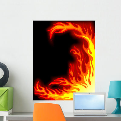 Fire Flame shown on a wall