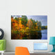 Picturesque autumn landscape of lake and bright trees and bushes Wall Mural