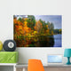 Picturesque autumn landscape of lake and bright trees and bushes Wall Mural