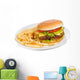 Hamburger With Fries Wall Decal