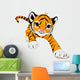 Running Baby Tiger Wall Decal