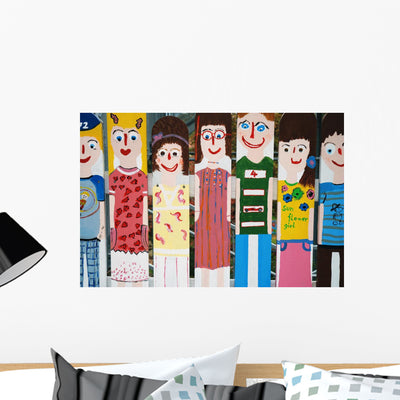 Colorful Children 39 S Wall Mural shown on a wall