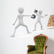 3D Man Fencers Dueling Wall Decal