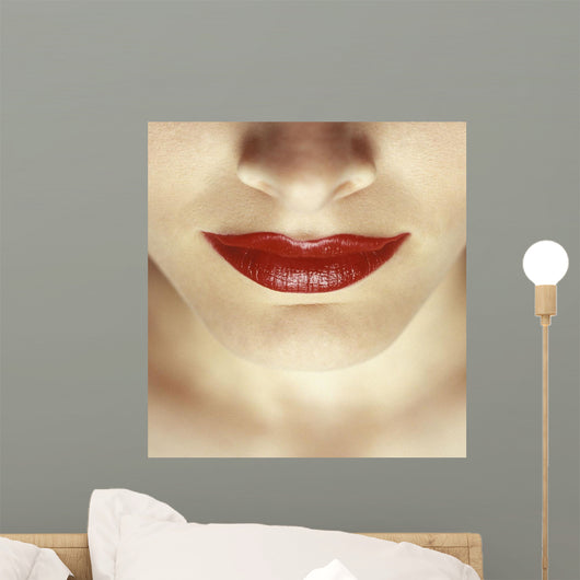 Closeup Of Woman's Lips Wall Mural