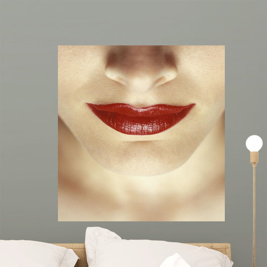 Closeup Of Woman's Lips Wall Mural