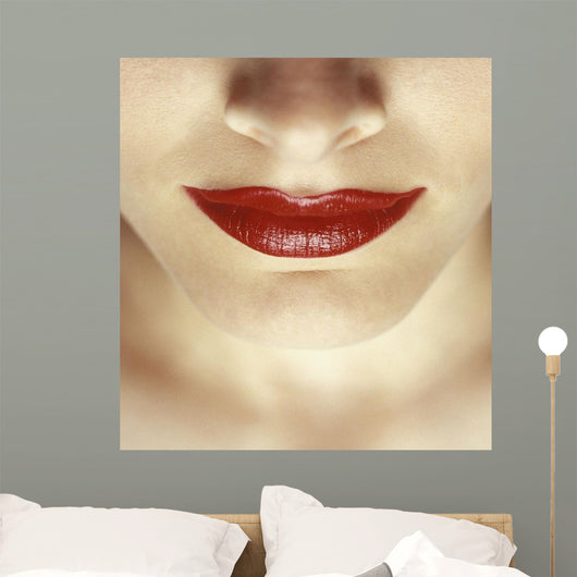 Closeup Of Woman's Lips Wall Mural