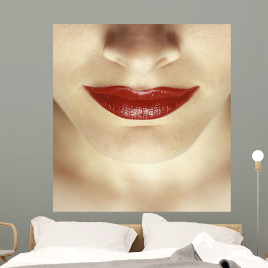 Closeup Of Woman's Lips Wall Mural