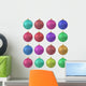 Collection Colored Christmas Ornament Wall Mural