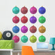 Collection Colored Christmas Ornament Wall Mural