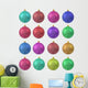 Collection Colored Christmas Ornament Wall Mural