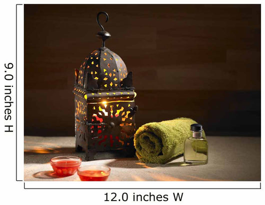 Arab lamp whit a candle in the hammam Wall Mural