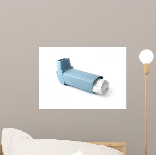 Asthma Inhaler Isolated on White Wall Decal