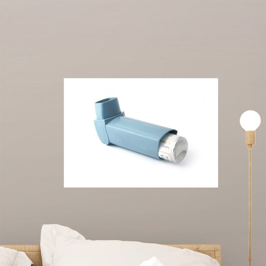 Asthma Inhaler Isolated on White Wall Decal