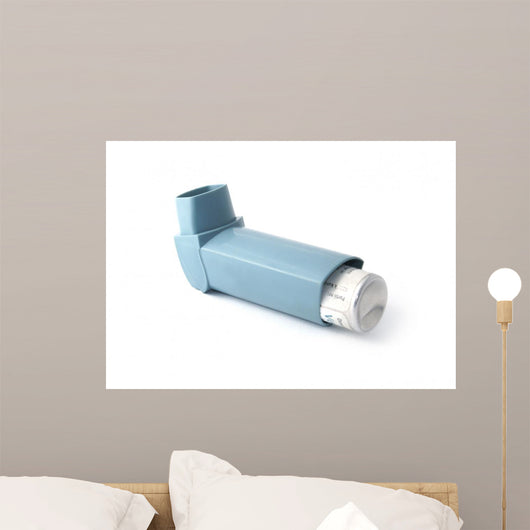 Asthma Inhaler Isolated on White Wall Decal
