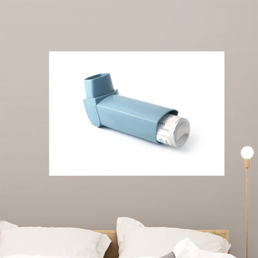 Asthma Inhaler Isolated on White Wall Decal