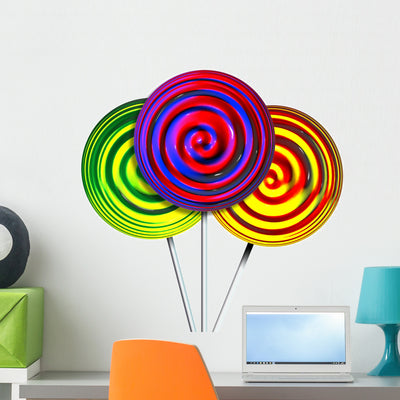 Candy Lollipops Wall Decal shown on a wall