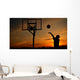 Silhouette of Teen Boy shooting a Basketball Wall Mural