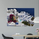 Gardens and Traditional Buildings in Oia, Santorini, Greece Wall Mural