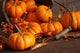 Small Pumpkins with Wood