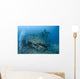 Scuba diver entering a shipwreck. Wall Mural