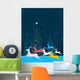 Running Christmas Deers Blue