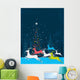 Running Christmas Deers Blue