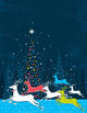 Running Christmas Deers Blue
