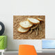 wheat bread and wheat ears and seeds Wall Mural