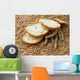 wheat bread and wheat ears and seeds Wall Mural