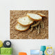 wheat bread and wheat ears and seeds Wall Mural