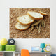 wheat bread and wheat ears and seeds Wall Mural