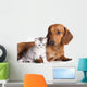 British Kitten and Dog Dachshund Wall Decal
