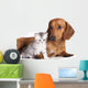 British Kitten and Dog Dachshund Wall Decal