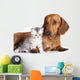 British Kitten and Dog Dachshund Wall Decal