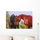 Two Horses Communicating Wall Mural