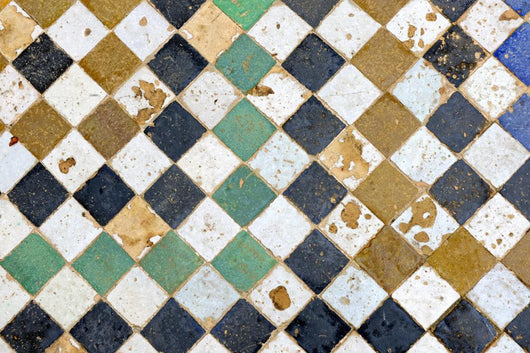 Traditional Old Moroccan Tiled Floor in Fes Wall Mural