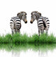 Zebra with Green Grass Wall Decal