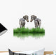 Zebra With Green Grass Isolated Wall Decal