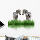 Zebra With Green Grass Isolated Wall Decal
